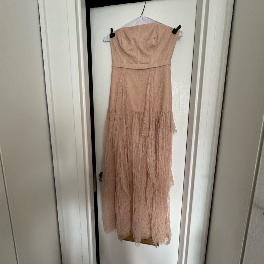 BCBG strapless lace gown